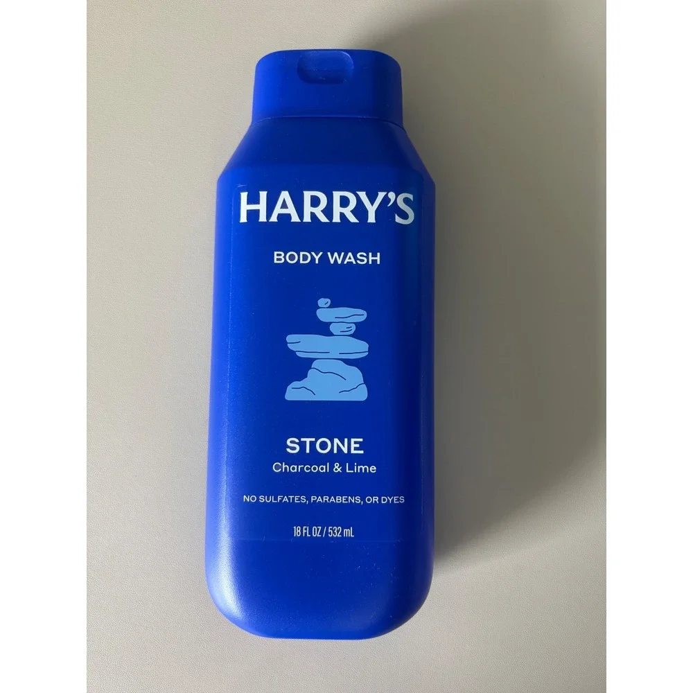 Harrys Stone Body Wash Charcoal and Lime 18 fl oz Mens Sulfate Free Shower Gel